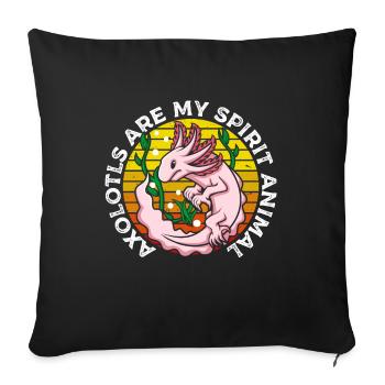 Axolotls Sind Mein Geisttier-T-Shirt - Sofakissenbezug 45 x 45 cm - Schwarz - Vorne