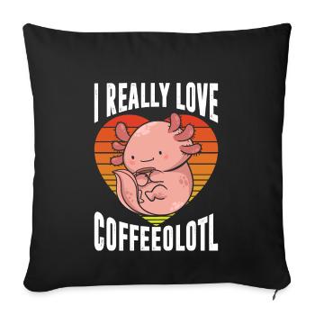 Ich Liebe Coffeeolotl Im Retro-T-Shirt Wirklich - Sofakissenbezug 45 x 45 cm - Schwarz - Vorne