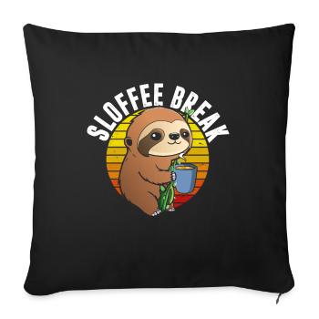 Sloffee-Pause Im Retro-T-Shirt - Sofakissenbezug 45 x 45 cm - Schwarz - Vorne