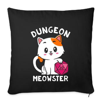 Dungeon Meowster - Sofakissenbezug 45 x 45 cm - Schwarz - Vorne