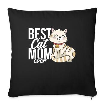 La meilleure maman chat de tous les temps - Housse de coussin décorative 45 x 45 cm - noir - Devant
