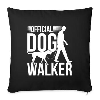 Official Dog Walker - Sofa pillowcase 17,3'' x 17,3'' (45 x 45 cm) - black - Front