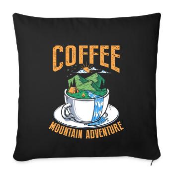 Coffee Mountain Adventure - Sofakissenbezug 45 x 45 cm - Schwarz - Vorne