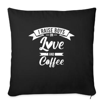 I big boy on love and coffee - Sofa pillowcase 17,3'' x 17,3'' (45 x 45 cm) - black - Front