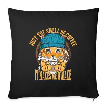 Just the smell of coffee - Sofa pillowcase 17,3'' x 17,3'' (45 x 45 cm) - black - Front