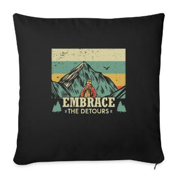 Embrassez les détours - Housse de coussin décorative 45 x 45 cm - noir - Devant