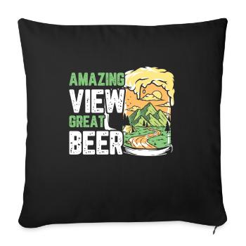 Amazing view great beer - Sofakissenbezug 45 x 45 cm - Schwarz - Vorne