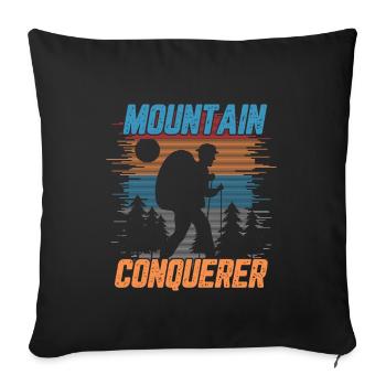 Mountain conquerer - Sofa pillowcase 17,3'' x 17,3'' (45 x 45 cm) - black - Front