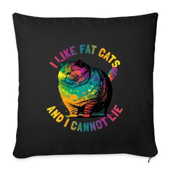 J’aime les gros chats et je ne peux pas mentir - Housse de coussin décorative 45 x 45 cm - noir - Devant