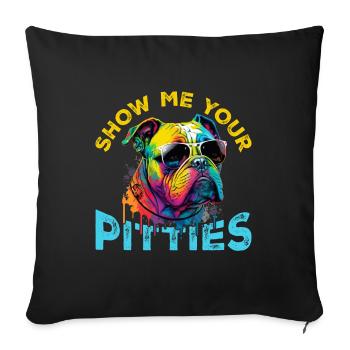 Show me your P* - Sofa pillowcase 17,3'' x 17,3'' (45 x 45 cm) - black - Front