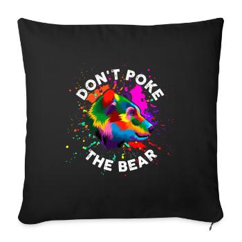 Don't touch the bear - Sofa pillowcase 17,3'' x 17,3'' (45 x 45 cm) - black - Front