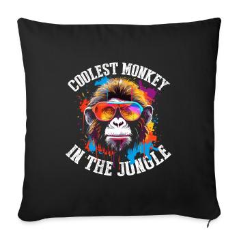 The coolest monkey in the jungle - Sofa pillowcase 17,3'' x 17,3'' (45 x 45 cm) - black - Front