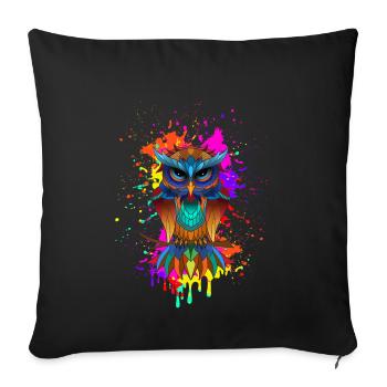 Owl Mandala - Sofa pillowcase 17,3'' x 17,3'' (45 x 45 cm) - black - Front