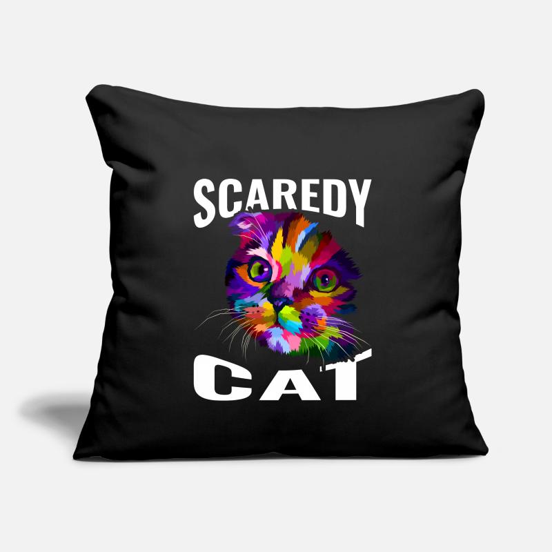 Chat effrayé Housse de coussin décorative 45 x 45 cm