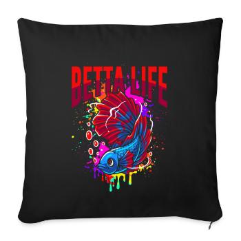 Betta-Leben - Sofakissenbezug 45 x 45 cm - Schwarz - Vorne