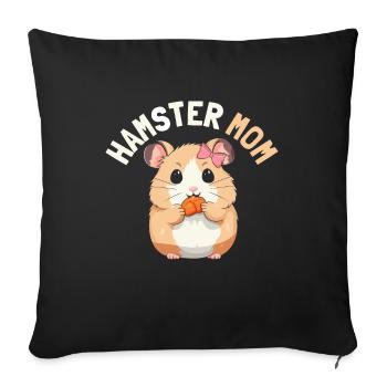 Hamster Maman T-shirt - Housse de coussin décorative 45 x 45 cm - noir - Devant
