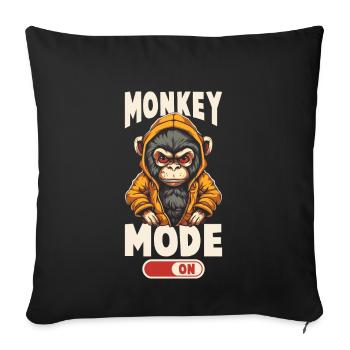 Monkey mode on - Sofa pillowcase 17,3'' x 17,3'' (45 x 45 cm) - black - Front