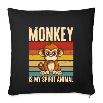 Monkey Is My Ghost Animal Retro - Sofa pillowcase 17,3'' x 17,3'' (45 x 45 cm) - black - Front