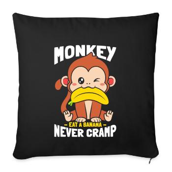 Monkey Eating Banana Never Cramp - Sofa pillowcase 17,3'' x 17,3'' (45 x 45 cm) - black - Front