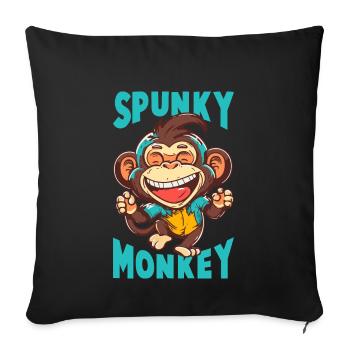 Spunky Monkey - Sofa pillowcase 17,3'' x 17,3'' (45 x 45 cm) - black - Front
