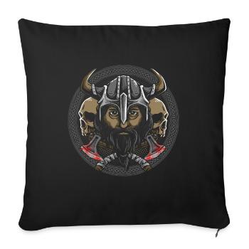 Guerriers vikings - Housse de coussin décorative 45 x 45 cm - noir - Devant