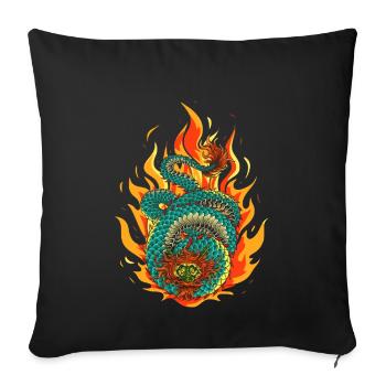 Asian Dragon - Sofa pillowcase 17,3'' x 17,3'' (45 x 45 cm) - black - Front