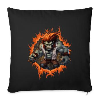 Roi Zombie Gorille - Housse de coussin décorative 45 x 45 cm - noir - Devant