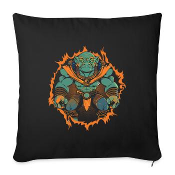 Oni gobelin gourmand - Housse de coussin décorative 45 x 45 cm - noir - Devant