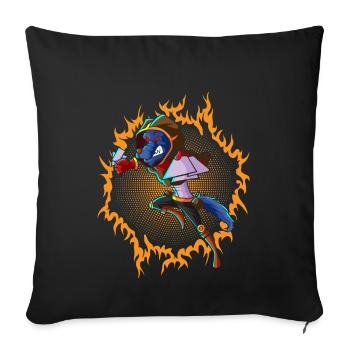 The Gambler's Wolf - Sofa pillowcase 17,3'' x 17,3'' (45 x 45 cm) - black - Front