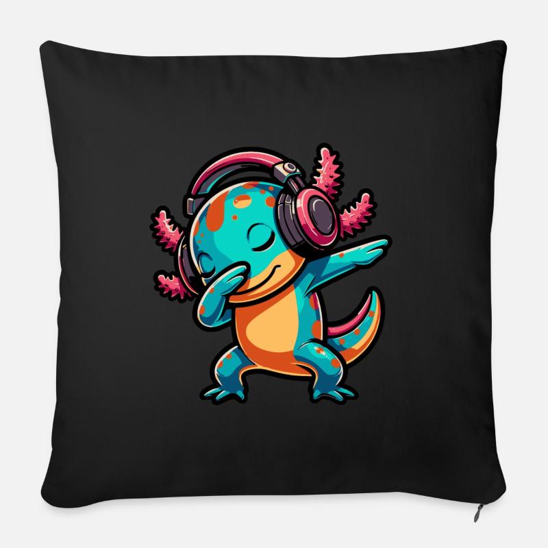 Dabbing Axolotl - Sofakissenbezug 45 x 45 cm - Schwarz