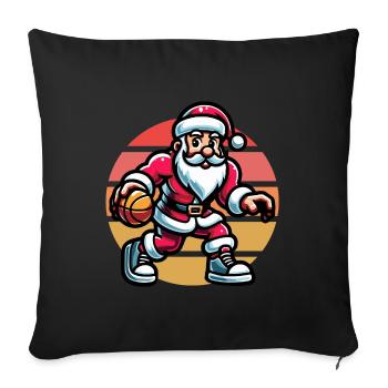 Weihnachtsmann Spielt Basketball Vintage Sunset - Sofakissenbezug 45 x 45 cm - Schwarz - Vorne