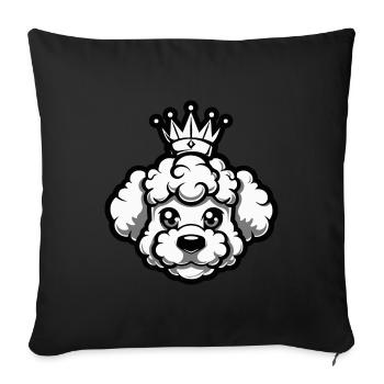 Poodle Dog Crown - Sofa pillowcase 17,3'' x 17,3'' (45 x 45 cm) - black - Front