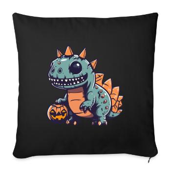 Dinosaure stégosaure Halloween Zombie - Housse de coussin décorative 45 x 45 cm - noir - Devant