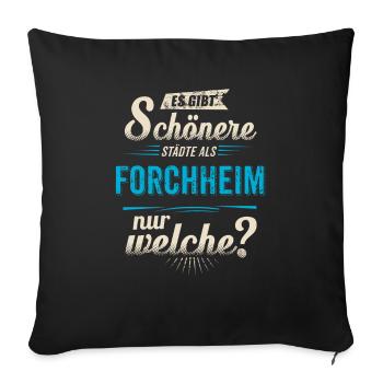 Heimat Stadt - Forchheim - blau retro - RAHMENLOS - Sofakissenbezug 45 x 45 cm - Schwarz - Vorne