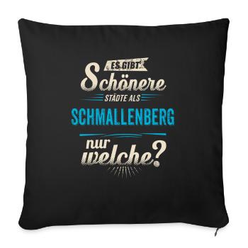 Heimat Stadt - Schmallenberg - blau retro - - Sofakissenbezug 45 x 45 cm - Schwarz - Vorne