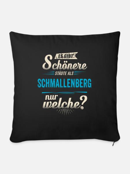 Heimat Stadt - Schmallenberg - blau retro - - Sofakissenbezug 45 x 45 cm - Schwarz