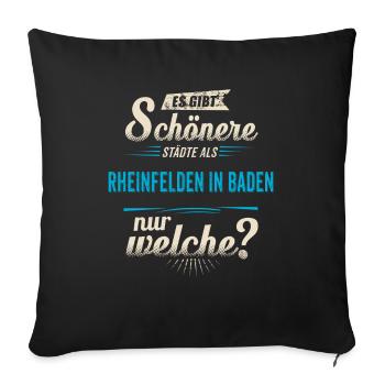 Heimat Stadt - Rheinfelden (Baden) - blau retro - - Sofakissenbezug 45 x 45 cm - Schwarz - Vorne
