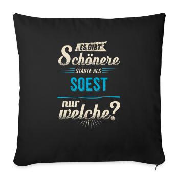 Heimat Stadt - Soest - blau retro - RAHMENLOS - Sofa pillowcase 17,3'' x 17,3'' (45 x 45 cm) - black - Front