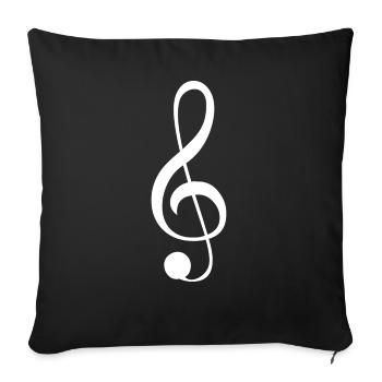 Music icon treble clef clef - Sofa pillowcase 17,3'' x 17,3'' (45 x 45 cm) - black - Front