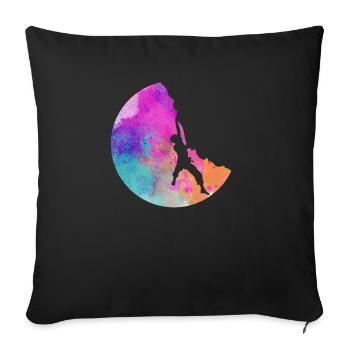 Bouldering climbing mountains mountaineering climbers - Sofa pillowcase 17,3'' x 17,3'' (45 x 45 cm) - black - Front