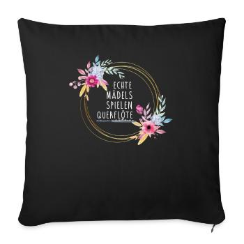 Concert de flûte orchestre de flûte de musique classique - Housse de coussin décorative 45 x 45 cm - noir - Devant