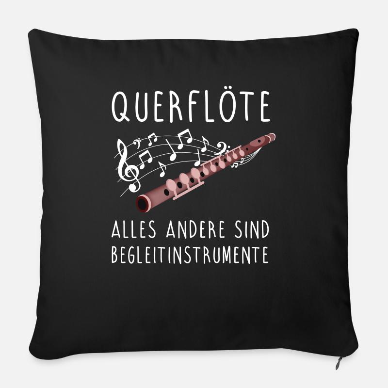 Querflöte Flöte Flötistin Konzert Klassische Musik - Sofakissenbezug 45 x 45 cm - Schwarz