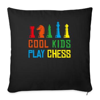 Chess kids chess board chess player checkmate - Sofa pillowcase 17,3'' x 17,3'' (45 x 45 cm) - black - Front