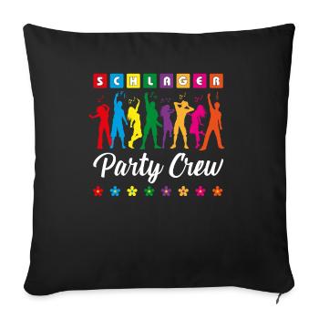 Schlager Party Crew Schlagermusik Party - Sofakissenbezug 45 x 45 cm - Schwarz - Vorne