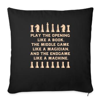 Chess chess opening chess players checkmate - Sofa pillowcase 17,3'' x 17,3'' (45 x 45 cm) - black - Front