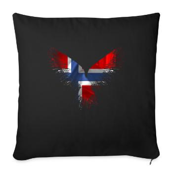 Norwegisch Odins Rabe - Sofakissenbezug 45 x 45 cm - Schwarz - Vorne