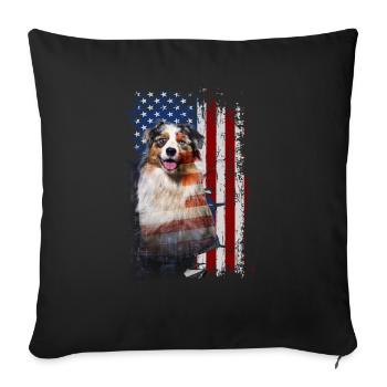 Australian Shepherd - Sofakissenbezug 45 x 45 cm - Schwarz - Vorne