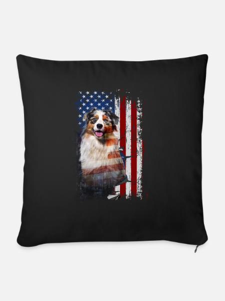 Australian Shepherd - Sofakissenbezug 45 x 45 cm - Schwarz