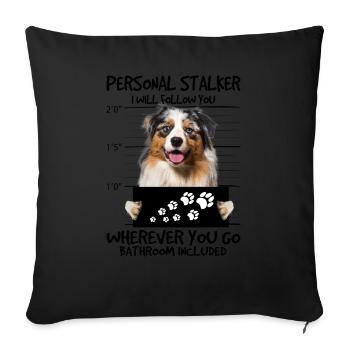 Australian Shepherd - Sofa pillowcase 17,3'' x 17,3'' (45 x 45 cm) - black - Front