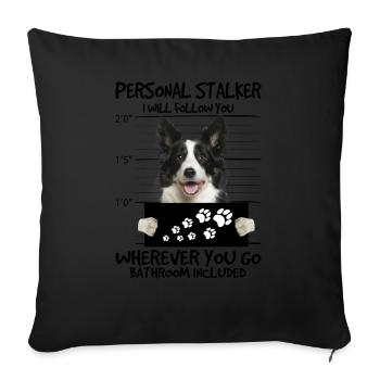 Border Collie - Sofakissenbezug 45 x 45 cm - Schwarz - Vorne